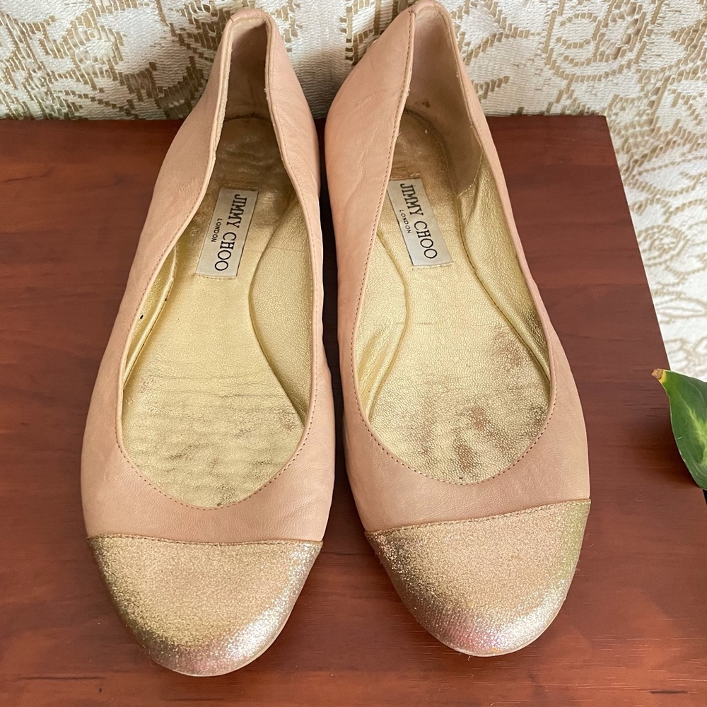 Jimmy Choo blush pink ballet flats